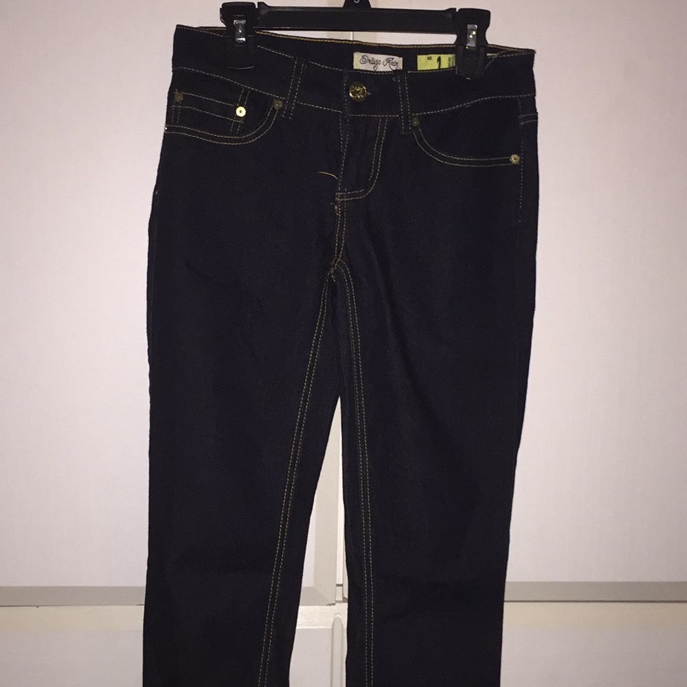 Dark wash blue jeans